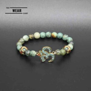 Natural African Turquoise Om Charm Bracelet